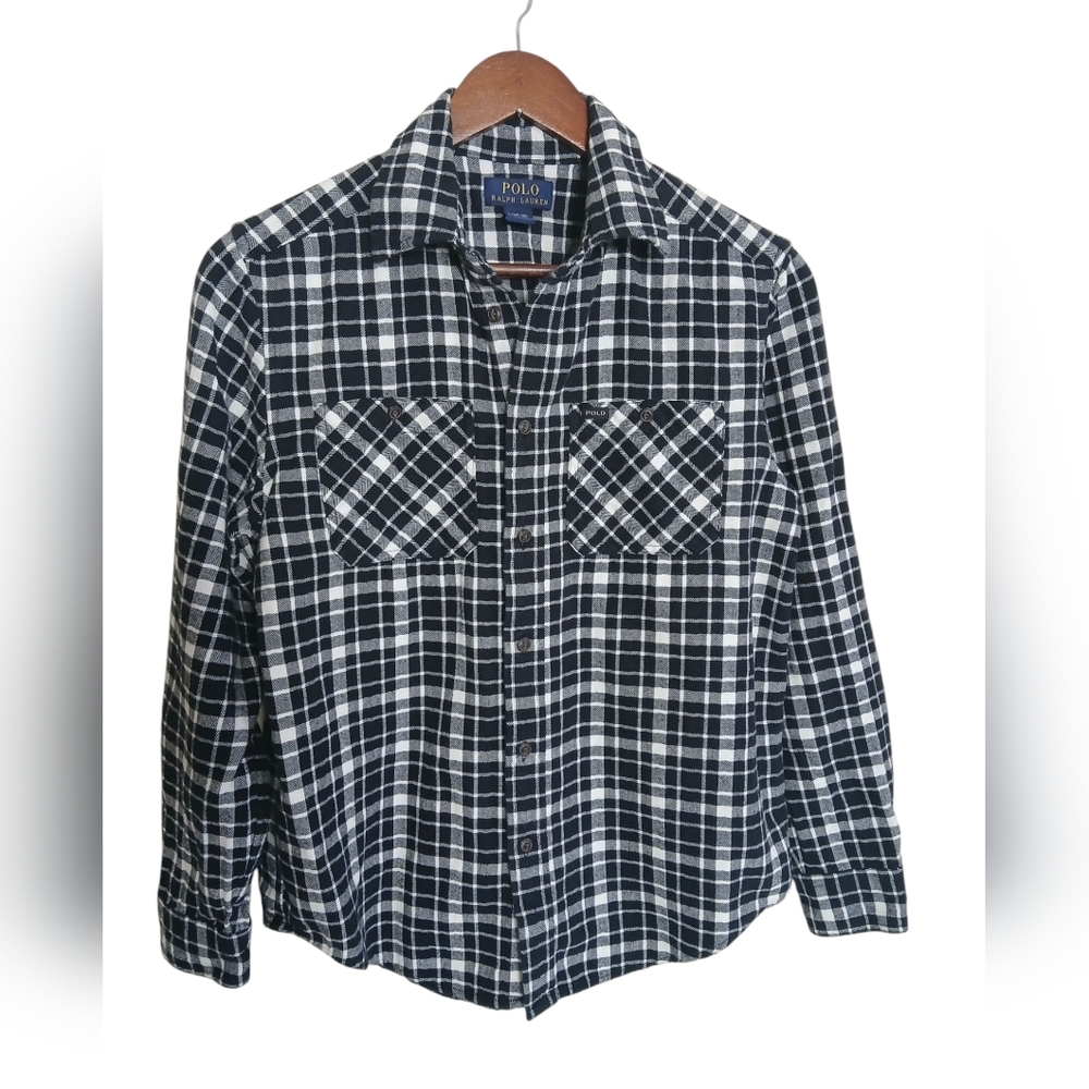 POLO RALPH LAUREN Shirt FLANNEL Boys Size L 14-16